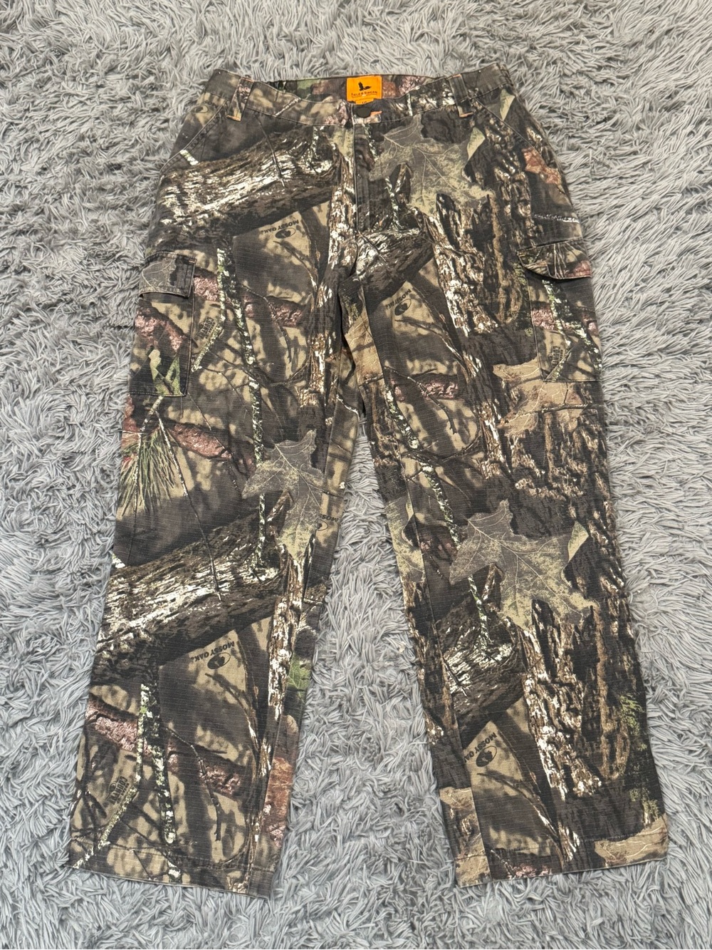 Field & Stream Cargo Pants Mens Large Ripstop Mossy Oak Camo Hunting Outdoor